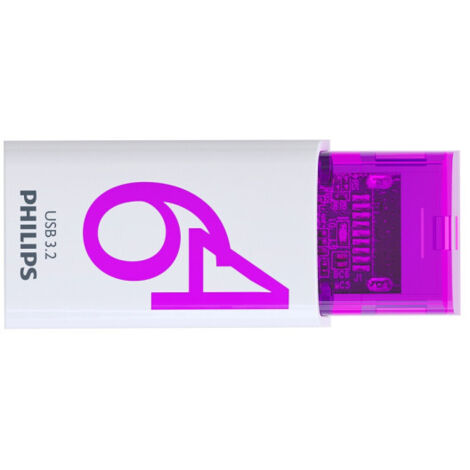 Clé USB Philips Edition Click 3.2 64 Go Blanc et violet