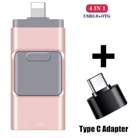 Clé USB 3.0 pour iPhone et iPad, type C, OTG, connecteur U Disk, 32 Go, 64  Go, 128 Go avec MFi Capacité 32 Go