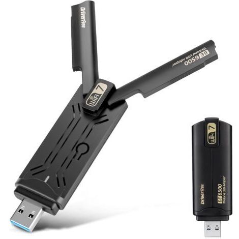 Clé WiFi 7 USB pour PC BE6500, Tri-Bande 6GHz/5 GHz/2,4 GHz, Adaptateur Cle USB WiFi, Dongle WiFi, MLO/USB3.0/WPA3 pour Windows 10/11