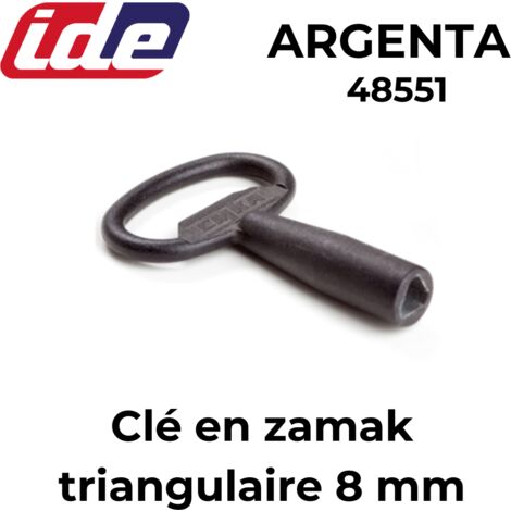 Clé zamak triangulaire 8mm pour coffret Argenta