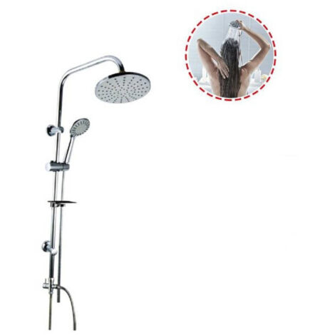 Cleafe - Colonna Doccia Saliscendi Miscelatore Cromato Rubinetto Soffione 69125 Bagno -