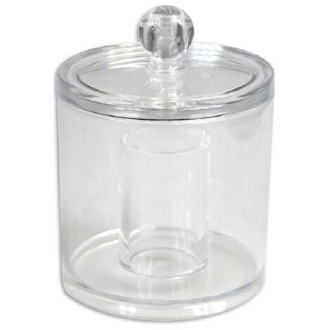 Cleafe - Contenitore Rotondo Cotton Fioc Ovatta Make Up 2 Scomparti Organizer Bagno 10238 -
