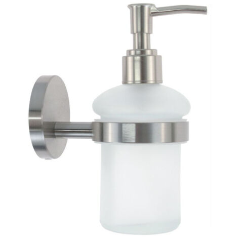 Cleafe - Dispenser Porta Sapone Per Sapone Liquido In Acciaio Satinato Vetro Accessorio Bagno 87907 -