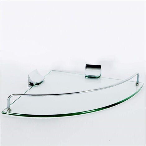 Cleafe - Mensola Angolare  52909 Vetro Portaoggetti Doccia Bagno Parete Triangolare -