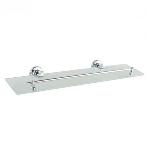 Cleafe - Mensola In Vetro Satinato Arredo Bagno Con Reggimensola Fissaggio A Parete 79816 -