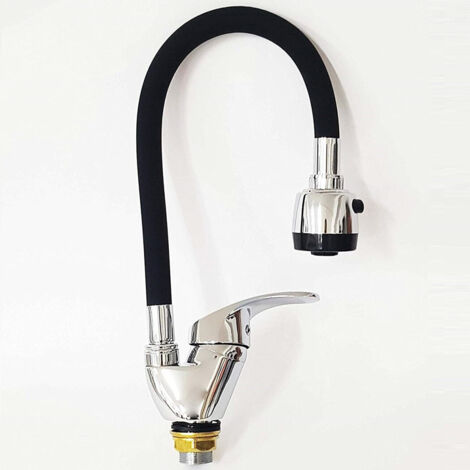 Rubinetto Da Cucina Zincato Con Doccetta Estraibile – Leva Singola, Girevole 360° E Aeratore, Moderno E Resistente