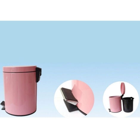 Cleafe - Pattumiera In Acciaio A Pedale 8 Litri Bidone Cestino Spazzatura Rosa -