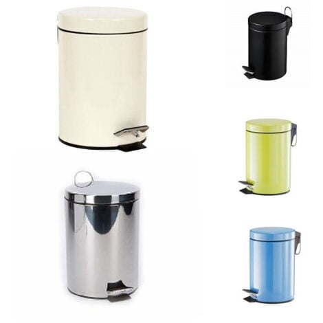 Cleafe - Pattumiera Rifiuti Spazzatura 5 Lt In Acciaio Contenitore A Pedale Cestino Bagno -