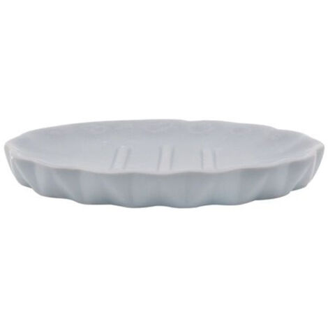 Cleafe - Piatto Piattino Porta Sapone Saponetta Accessori Arredo Bagno Grigio Decorata 79952 -