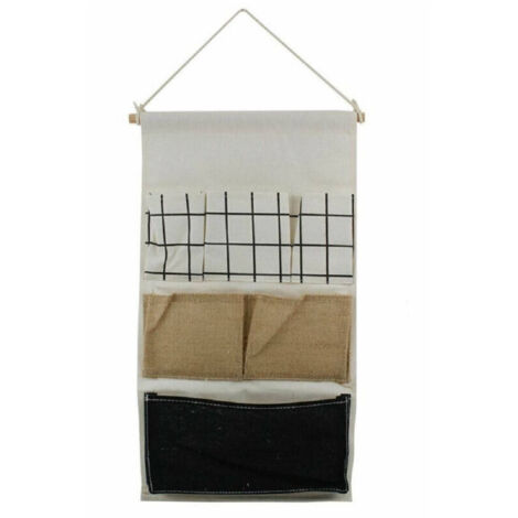 Cleafe - Porta Oggetti Organizer Appendere 6 Tasche Tessuto Bagno Camera Multiuso 10479 -