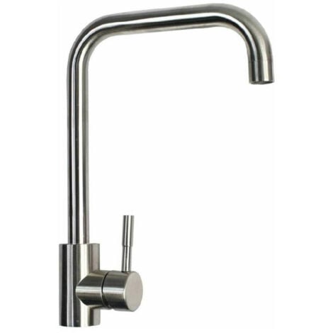 Cleafe - Rubinetto Lavello Cucina Canna Alta Quadrata Miscelatore Ottone Satinato 52813 -