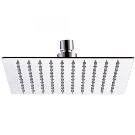 Cleafe - Soffione Doccia Quadrato 6" 15cm In Acciaio Attacco Standard Snodato Orientabile -