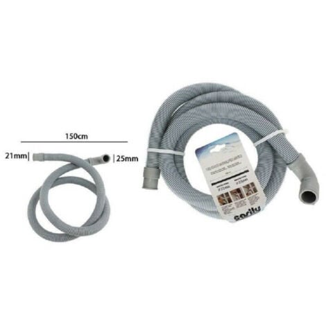 Cleafe - Tubo Di Scarico Universale Per Lavatrice Lavastoviglie Da 150cm Corrugato Grigio -