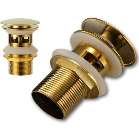Cleafe – Universal Click Clack Pop-up-Abfluss für Waschbecken, Farbe Gold –