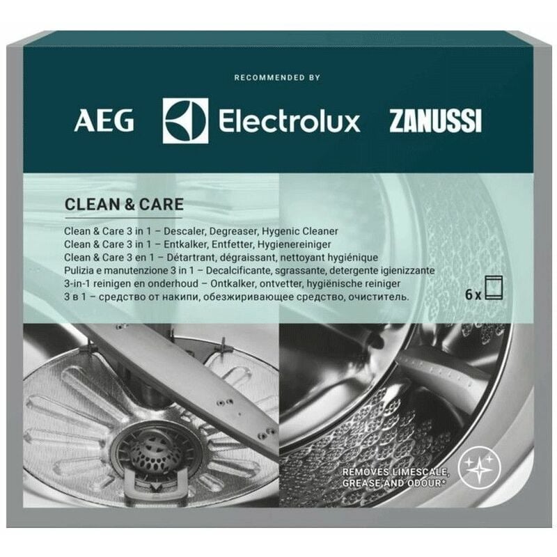 Electrolux - Détartrant, dégraissant, nettoyant hygiénique d'origine (12 sachets x 50g) (902979919 M3GCP400) Lave-vaisselle