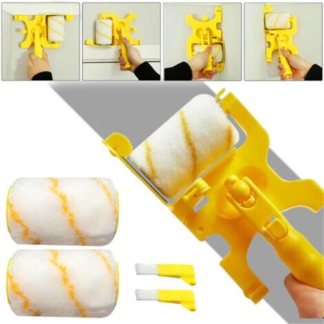 MEMKEY Clean Cut Paint Edger Roller Brush, Brosse de Nettoyage Amovible Multifonctionnelle Outils Sû pour Plafond Mural 1 Set Longue Poignée