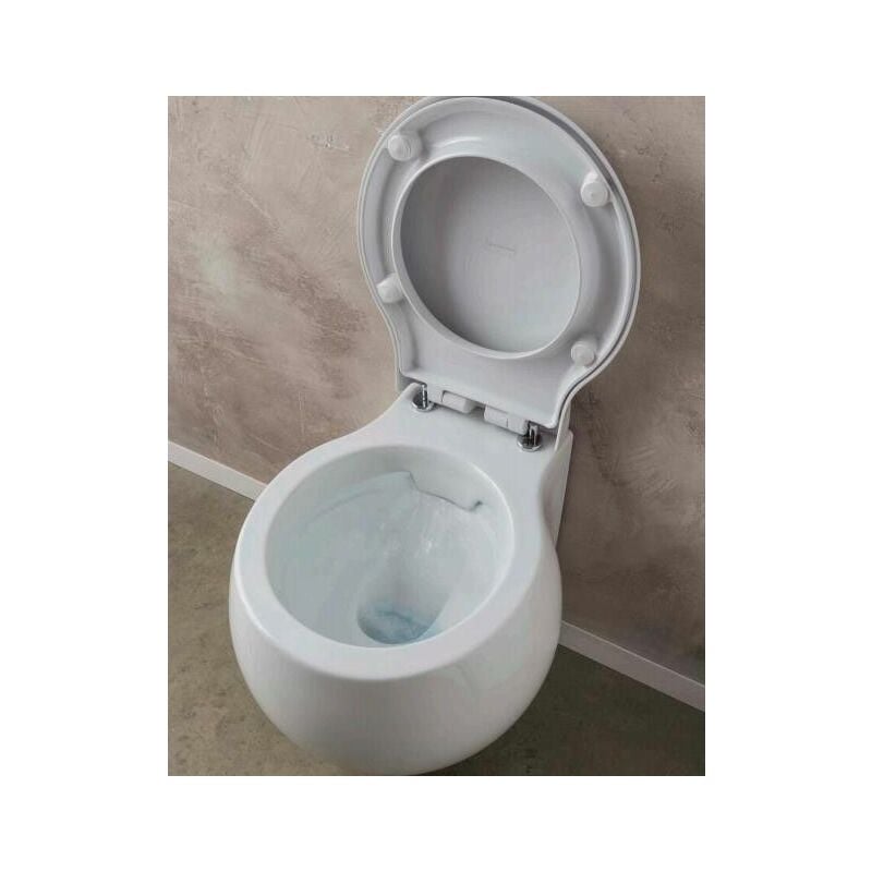 Scarabeo - Clean Flush wc cuvette suspendue Planet Abattant : Abattant frein de chute blanc