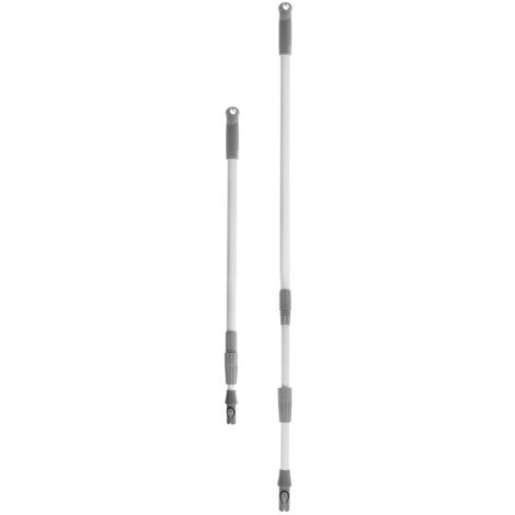 CLEAN SYSTEM: manico telescopico in acciaio per scopa e mocio, lunghezza 94-158 cm.