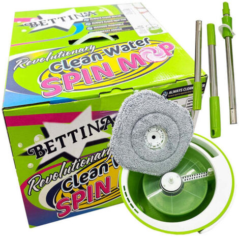 Clean Water Spin Mop Bucket Set With Extra Mop Pads
