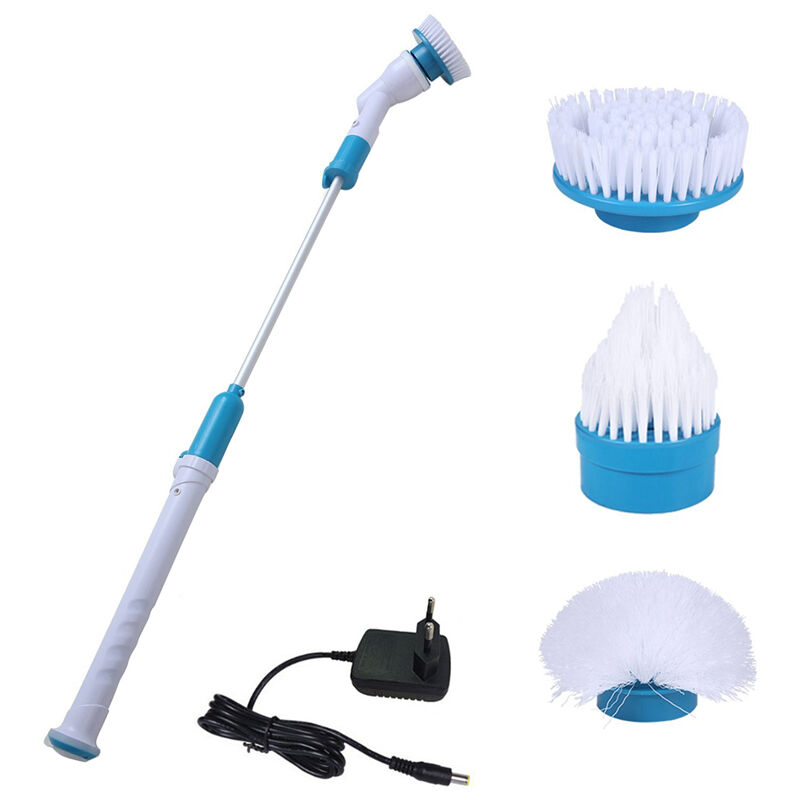 Cleaning Brush Brosse De Nettoyage Electrique + 3 Tetes De Brosse Pour Toilettes, Douche, Cuisine,Voiture, Salle De Bain