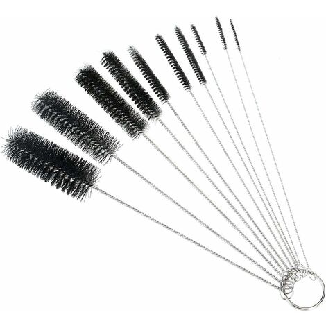 Cleaning brushes for bottles, kettle spout, teapot, tube and straw glasses