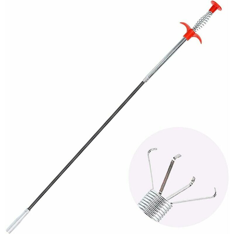 Cleaning Claw, Sewer Dredge Tool Bendable Drain Relief Hair Catcher Clog Remover for Bathroom Kitchen Toilet(60cm)
