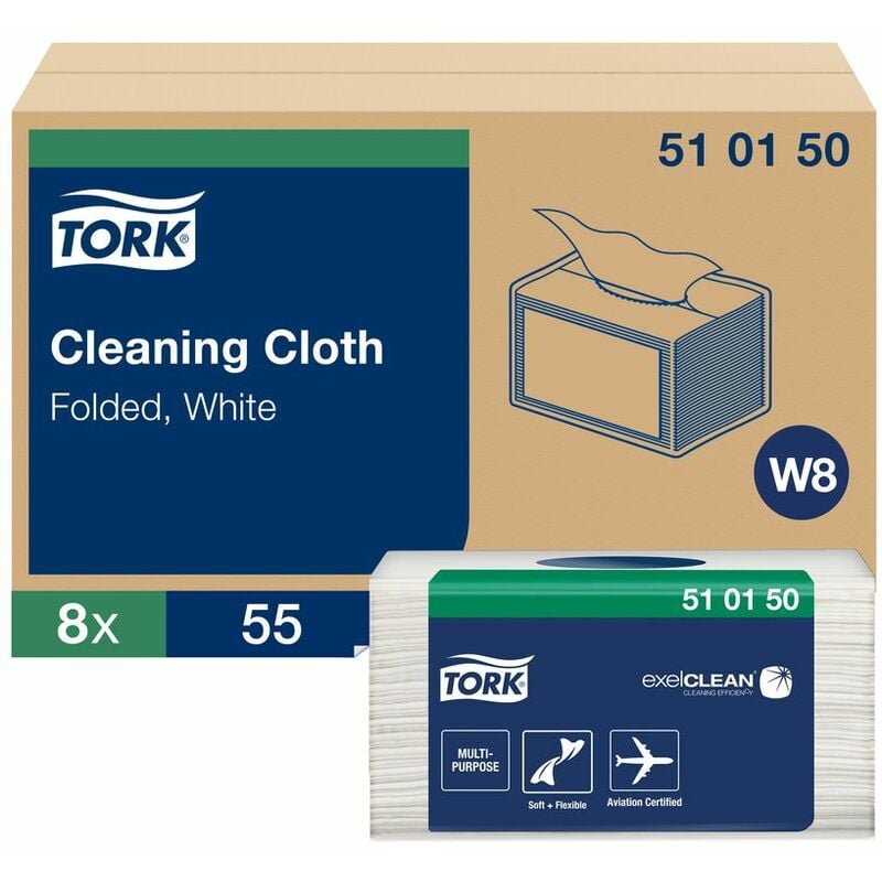 Tork - Cleaning Cloth White (Pack of 8) 510150
