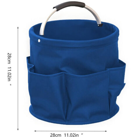 Cleaning supplies organizer with handles, storage bags, foldable storage baskets, cleaning supply boxes, portable multi-cleaning bucket bags, suitable for home/garden (navy blue).