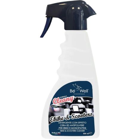 CLEANY Detergente Sgrassante Protettivo per Bicicletta, Ebike, Scooter, Monopattini – EFFETTO CERA Idrorepellente Detergente Professionale Spray 500 ml – Elimina Grasso e Incrostazioni, Brillantezza