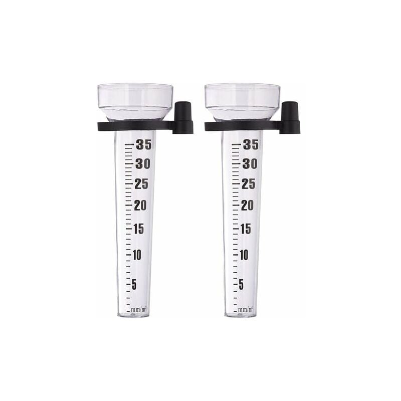 Clear 2 Pack Clip On Rain Gauge Pruning Knife Large Display 35mm/sqm Plastic Random Color drive