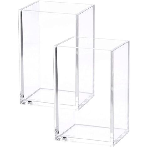 Clear acrylic pencil holder, makeup brush holder, acrylic desk accessories, 2 packs