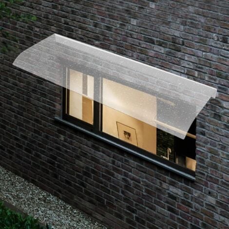 Clear Door Awning Polycarbonate Door Canopy Window Rain Shelter Cover Transparent Porch Canopy Awning for Window Patio UV Protection (40 x 100/15.75 x 39.4in)