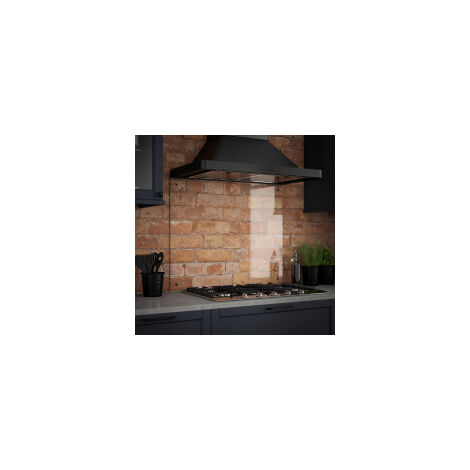 Clear Glass Splashback With Black Caps 900 x 700 x 6mm