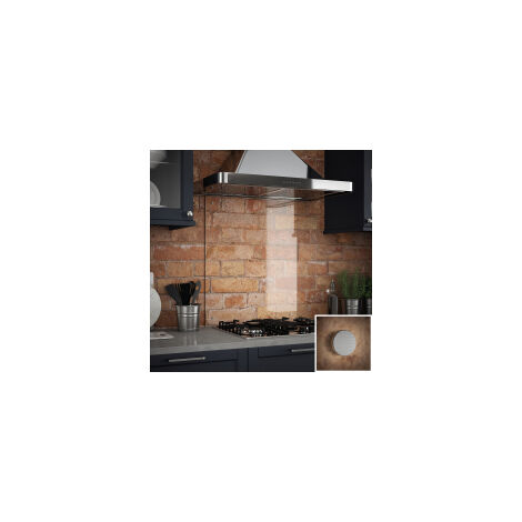 Clear Glass Splashback With Brushed Caps 600 x 700 x 6mm