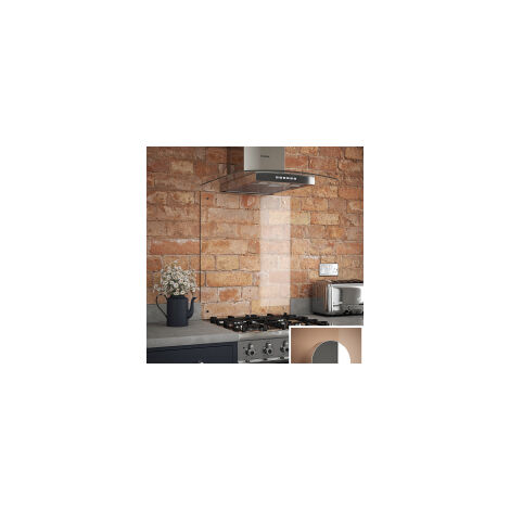 Clear Glass Splashback With Chrome Caps 600 x 700 x 6mm