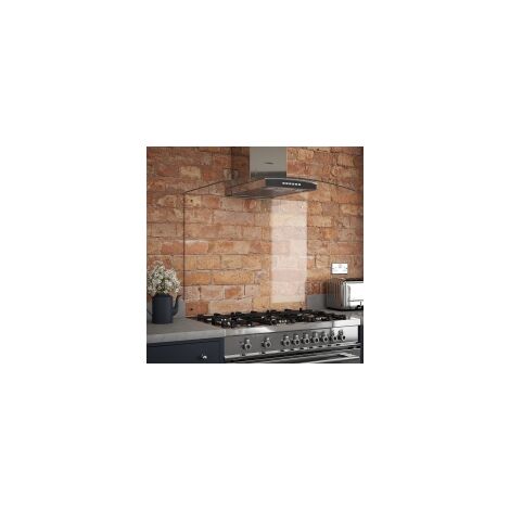 Clear Glass Splashback With Chrome Caps 900 x 700 x 6mm