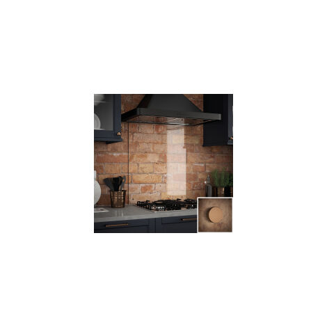 Clear Glass Splashback With Copper Caps 600 x 700 x 6mm