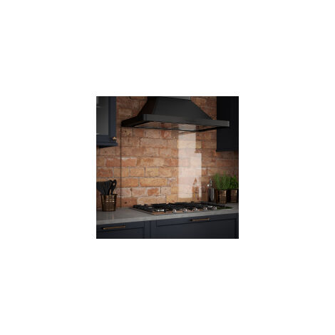 Clear Glass Splashback With Copper Caps 900 x 700 x 6mm