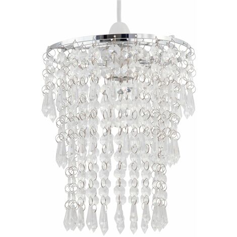 FIRST CHOICE LIGHTING Clear Jewel Tiered Light Shade