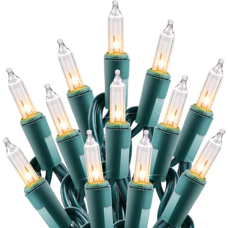 Clear Lights Lot de 100 mini ampoules à incandescence de 7,6 m pour intérieur, guirlande d'arbre de Noël, anniversaire, mariage, festival,
