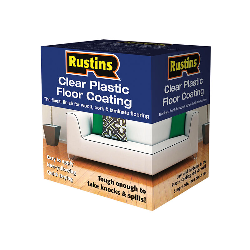 Rustins - PCFS4000 Clear Plastic Floor Coating Kit Satin 4 litre RUSPCFS4L