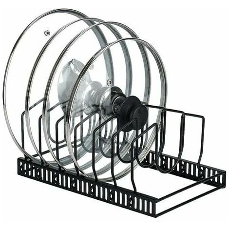 Clearance Pot Lid Holder, Metal Drainer for Pots, Pans and Heavy Metal Lids with 7 Adjustable Compartments Perfect for Utensils Pans, Lids. Don't rust