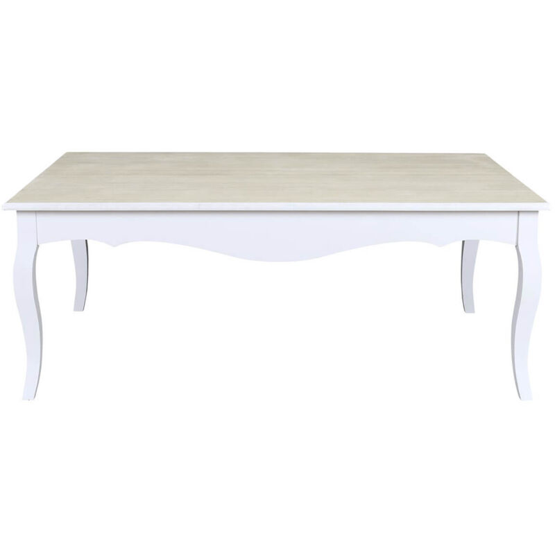 CLEMENCE - Table Basse Rectangulaire Blanche