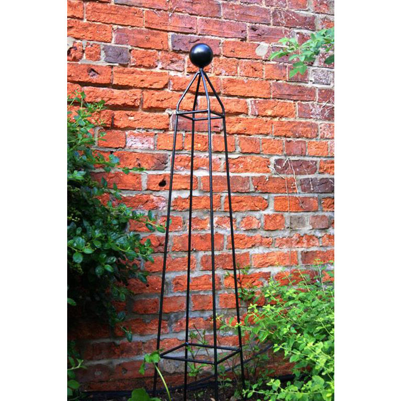 Cleo 4Ft Obelisk - Garden Plant Support - Solid Steel - L22 x W22 x H121.9 cm - Black