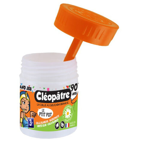 Cléopâtre Petit Pot de Colle Blanche avec Spatule Intégrée - 152001 - 35g - CLEOPATRE