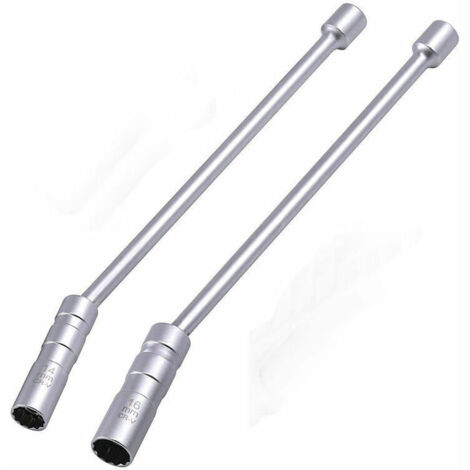 Clés à Bougie 14 mm 16 mm Allonger Magnétique Douille à Bougie Douze pans 3/8" Universelle Flexible Clés à Bougie Douilles à Bougies Outil de Retrait de clé