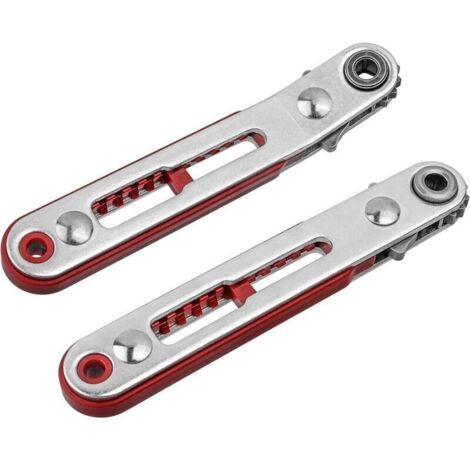Clés à cliquet réversibles 1/4" – Lot de 2 pièces en acier trempé, manche ergonomique et mécanisme rapide