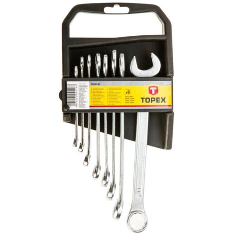 Clés à fourche Topex 35d374 coffret mural 8 pièces 6-19 mm