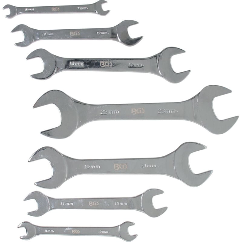 Bgs Technic - Assortiment de 7 cles fourches ultra minces extra plates