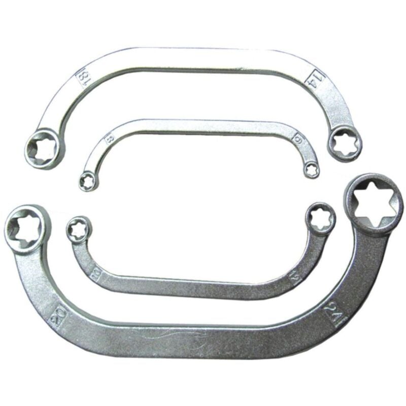 Kroftools - Cles a oeil torx courbees e6 à e24 - 4 pieces